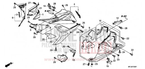 CAPOT INFERIEUR (G.) CBR600RRC de 2012